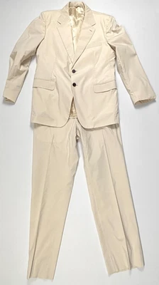 Prada Mens Single-Breasted Suit 2 Piece Beige Sz M Jacket Pants Blazer Italy - Image 1 of 4