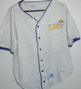 Camiseta de béisbol vintage de los Tigres LSU de los años 90 abotonada mediana EL JUEGO - Imagen 1 de 4