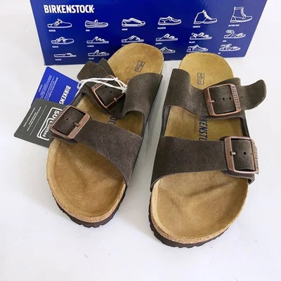 Birkenstock Arizona Mocha Suave Estrecho Mujer/Ancho Hombre EU37-45 Cuero Sandalia Zapato Foto 1 de 4