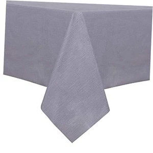 100% Waterproof Rectangle PVC Tablecloth - 54 x 54" x 78" (Rectangular) Grey - Picture 1 of 8