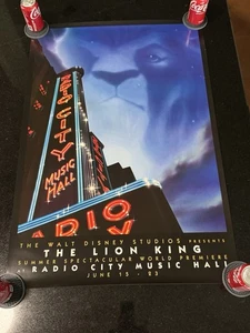 Vintage 1994 Radio City Hall Lion King Premiere One Sheet Movie Poster - Picture 1 of 5