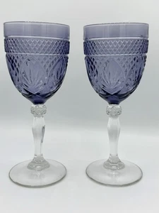 Vintage 2 Cristal d'Arques - Durand Amethyst Kristall Weingläser Wasserkelche - Bild 1 von 8