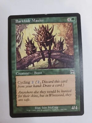 MTG Magic The Gathering Card Barkhide MaulerCreatureBeast Green Onslaught 2002 - Image 1 of 2