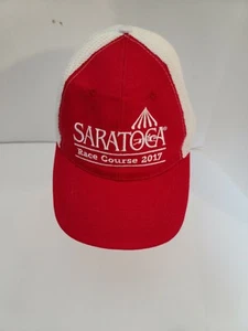 2017 Red White Saratoga Race Course Baseball Cap Hat Pre-Owned - Picture 1 of 4