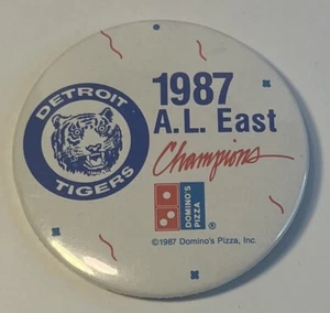1987 Detroit Tigers Baseball AL East Champions Large Pin Button 3" - Picture 1 of 4
