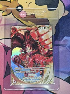 One Piece Card Monkey D Luffy ST01-012 SR Signed by Eiichiro Oda ENGLISH