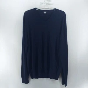 uniqlo sweater men size XL slim fit 100% wool crew neck casual preppy pullover - Picture 1 of 8
