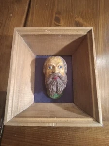 Ceramic Head Wall Art Framed 6” Polish Bust Sculpted Face Wawel Krakow Handmade - Picture 1 of 2