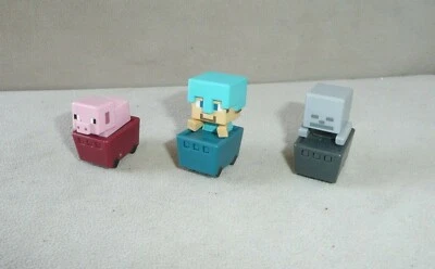 Minecraft Mini-Figures Series 7 1" Diamond Armor Steve Pig Skeleton Minecart Lot - Image 1 of 3