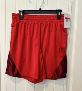 Nike NWT Fly Women’s Basketball Shorts Size Large Red Dri-Fit Loose Fit - Picture 1 of 6