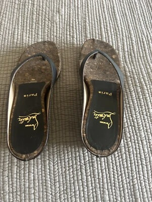 Sandalias chanclas Christian Louboutin de cuero con cuña - talla 7,5 Foto 1 de 4