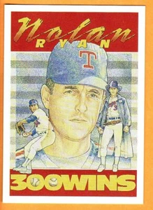 NOLAN RYAN(TEXAS RANGERS)300 WINS BASEBALL CARD/1990'S - Picture 1 of 2