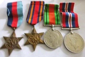 WW2 NAVAL BURMA STAR GROUP 4 GRANGE NAMED BOX UPTON MANOR ROYAL NAVY - Picture 1 of 4