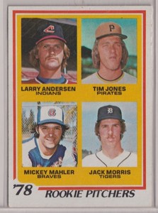 1978 Topps #703 Larry Andersen/Tim Jones RC/Mickey Mahler RC/Jack Morris RC (1)