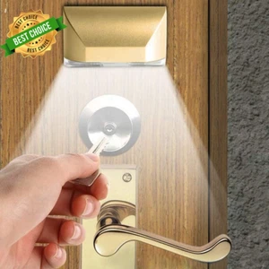 LED Keyhole Light Lamp, Motion Sensor, Battery Operated for Door Lock - Gold - Picture 1 of 12