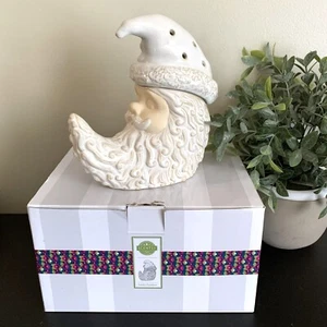 Scentsy SANTA SLUMBER Calentador de Cera Blanco Navidad Vacaciones 2021 Gorra Luna Media Luna - Imagen 1 de 11