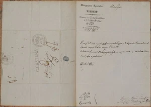 LETTER APOSTOLIC DIVISION VITERBO CIVITA CASTELLANA CAPRAROLA 1844 OIL - Picture 1 of 1