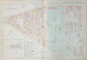 1890 PITTSBURGH PA ARSENAL PARK, PENN AVE-BUTLER AVE & REED ST-MAIN STATLAS KARTE - Bild 1 von 4