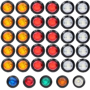 30X Pickup Round Side Marker lights 3/4"LED Bullet Light Truck Trailer Amber - Picture 1 of 5