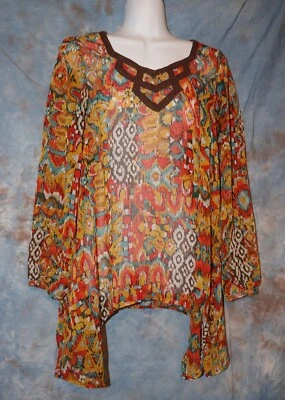 Womens Pretty Sheer Wrangler Long Sleeve Shirt Size 3 Small excellent Foto 1 de 2