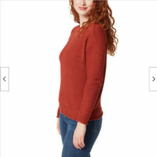 Jessica Simpson Women’s Roll Neck Ribbed Cuff Sweater Scooter Red Medium