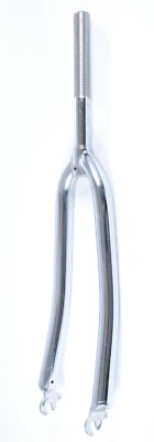 Bike Fork 26" Wheel 1" (25.4mm) Threaded Caliper Brake 200mm Rigid Chrome Silver - Image 1 of 4