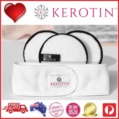 ❤ Kerotin Make Up Remover Premium Microfiber Pads + Spa Facial Luxury Headband - Image 1 of 4