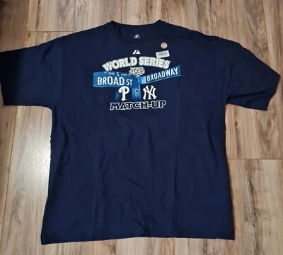 MLB World Series Match Up Broadway Phillies Men's T-Shirt Darl Blue Size 2XL (A0 - Image 1 of 4