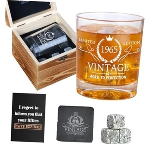 2025 60th Birthday Gifts For Men, 1965 Whiskey Glasses, 60th 1965 Whiskey Set - Picture 1 of 7