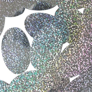 Silver Hologram Multi Reflective Metallic Sequin Oval 2" Large Couture Paillette - Picture 1 of 2