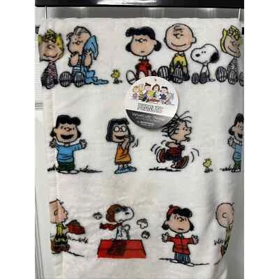 Manta PEANUTS GANG Berkshire Snoopy Charlie Brown Lucy Linus Sally 50x70 tiro Foto 1 de 4