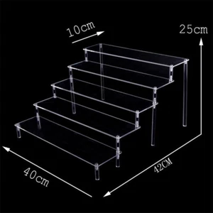 Acrylic Riser Display Shelf Removable Rack 1-5 Tiers Display Stand for Figures - Bild 1 von 20