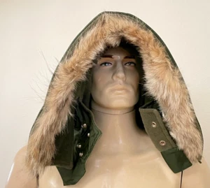 MINT 1959 US NAVY EARLY VIETNAM EXTREME COLD WEATHER A-1 HOOD W/COYOTE FUR (MED) - Picture 1 of 12