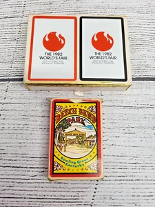 Tarjetas de juego vintage 1982 Feria Mundial Knoxville, Tennessee y Beech Bend Park - Imagen 1 de 4