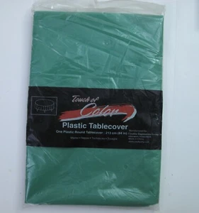 Touch of Color Plastic Tablecover Green Round 84"  - Picture 1 of 1