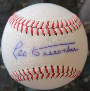 LEO DUROCHER SIGNED WILSON BASEBALL DODGERS GIANTS CUBS HOF DEC BAS COA - Picture 1 of 2