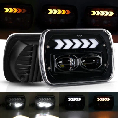 Faros LED DRL 5x7" 7x6" para camioneta Toyota 82-95 / para Tacoma par de carrocería dura Foto 1 de 4