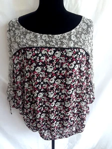 Top de mujer Lane Bryant 14/16 multicolor floral blusa inferior manga Dolman - Imagen 1 de 6