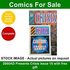 Crisis #15 comic - VG/VG+ - 2000AD Presents - with free gift - 1990