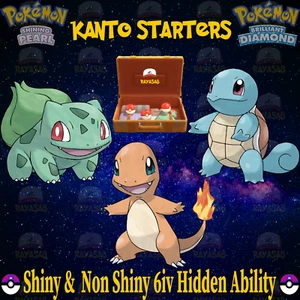 Pokemon Starter Kanto Shiny 6iv Shining Pearl Brilliant Diamond Home Non Shiny - Picture 1 of 1
