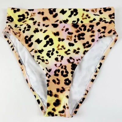 Parte inferior de bikini Bar III para mujer talla XS estampado animal amarillo rosa naranja nueva con etiquetas Foto 1 de 4