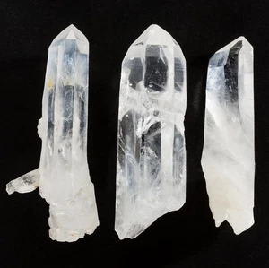 Lemurian Quartz Crystal Clear Points Crystals Colombia 3 pcs. 57-63mm H1380 - Picture 1 of 16