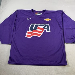 Vintage Nike USA Hockey Practice Jersey Mens XL Purple 90s Team Chevrolet Canada - Picture 1 of 12