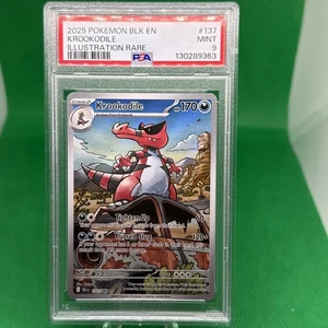 2025 POKEMON BLK EN-BLACK BOLT ILLUSTRATION RARE #137 KROOKODILE PSA 9 - Picture 1 of 2
