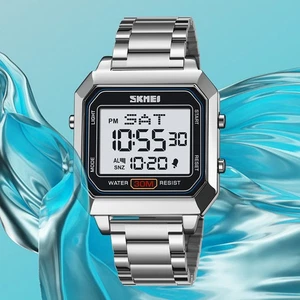 Reloj Deportivo Hombre Resistente al Agua Militar Electrónico Acero Inoxidable Reloj Día - Imagen 1 de 18