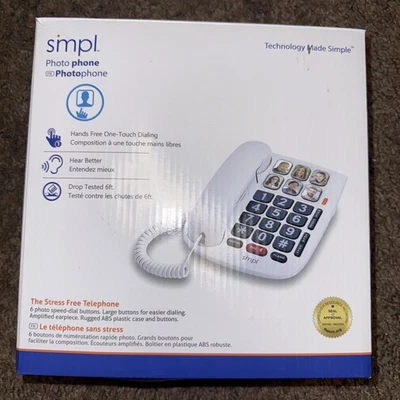 Телефон фото SMPL — проводной телефон с большой кнопкой с набором номера в одно касание и памятью фотографий - Изображение 1 из 4