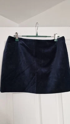 Zara Blue Velvet Mini Skirt - Size M - Image 1 of 3