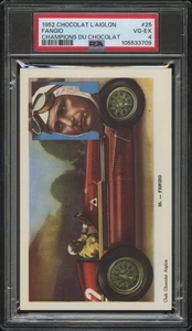 1952 CHOCOLAT L'AIGLON CHAMPIONS DU CHOCOLAT #25 FANGIO PSA 4 - Picture 1 of 2