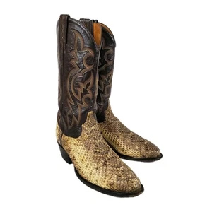 Vintage Tony Lama Diamondback Rattlesnake Cowboy Boots 9.5D Western Style 8845 - Picture 1 of 10