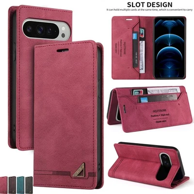 Leather Flip RFID-Blocking Wallet Case Cover For Google Pixel 9 Pro Xl 8 Pro 7A - Image 1 of 4
